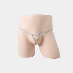 Bead Chain Pearl Hollow Perspective Thong
