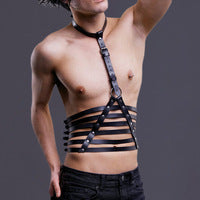 Black Leather Body Restraint Straps