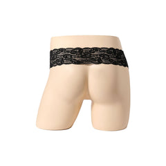 Pearl ring black lace wide waist brief