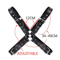 Leather suspender decorative bound shoulder straps