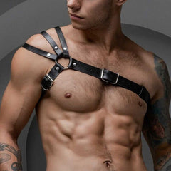 Black Leather Body Restraint Straps