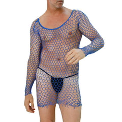 Mesh Jumpsuit with Thigh Cutouts