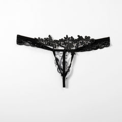 Low Waist Perspective Elastic Butterfly Thong