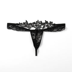 Low Waist Perspective Elastic Butterfly Thong