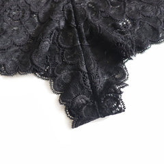 Halter Neck Sheer Mesh and Lace Bodysuit