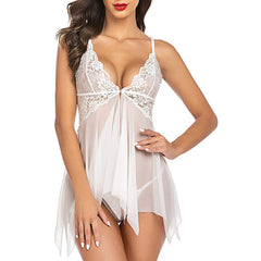 Midnight Charm Flowy Mesh Babydoll Lingerie