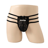 Pearl Accent Quadrangle Hollow Underwear