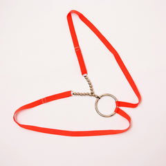 Ring Beaded Transparent Low Waist T-Pants