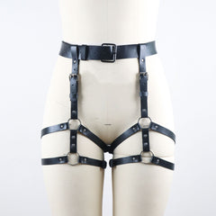 Leather Bondage Suspender Belt