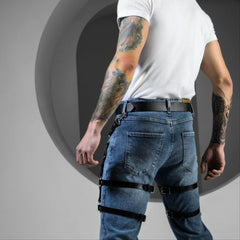 Leather Bondage Clothing Leg Restraints