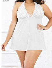 Lace Halter Babydoll Chemise for Confident Intimate Moments