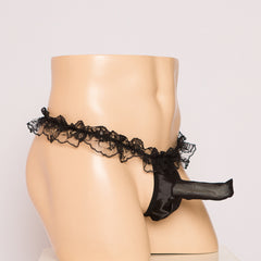 Lace Soft Texture Perspective Jock Strap Thong