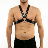 Double-Row Nail Leather Bondage Clothing