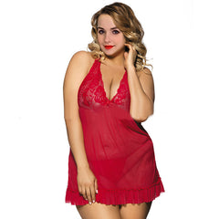 Lace Halter Babydoll Nightgown for Romantic Comfort