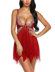 Midnight Charm Flowy Mesh Babydoll Lingerie