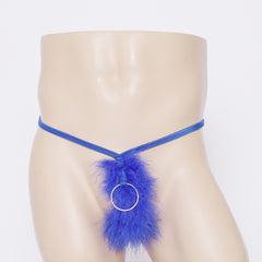Pink Cute Iron Ring Fluff T-Shaped Panties