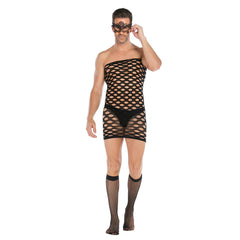 Vest-Style Hollow Mesh Full Body Jumpsuit