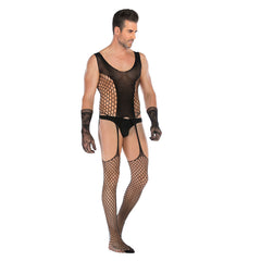 Open-Front Jacquard Pajama Set with Gloves