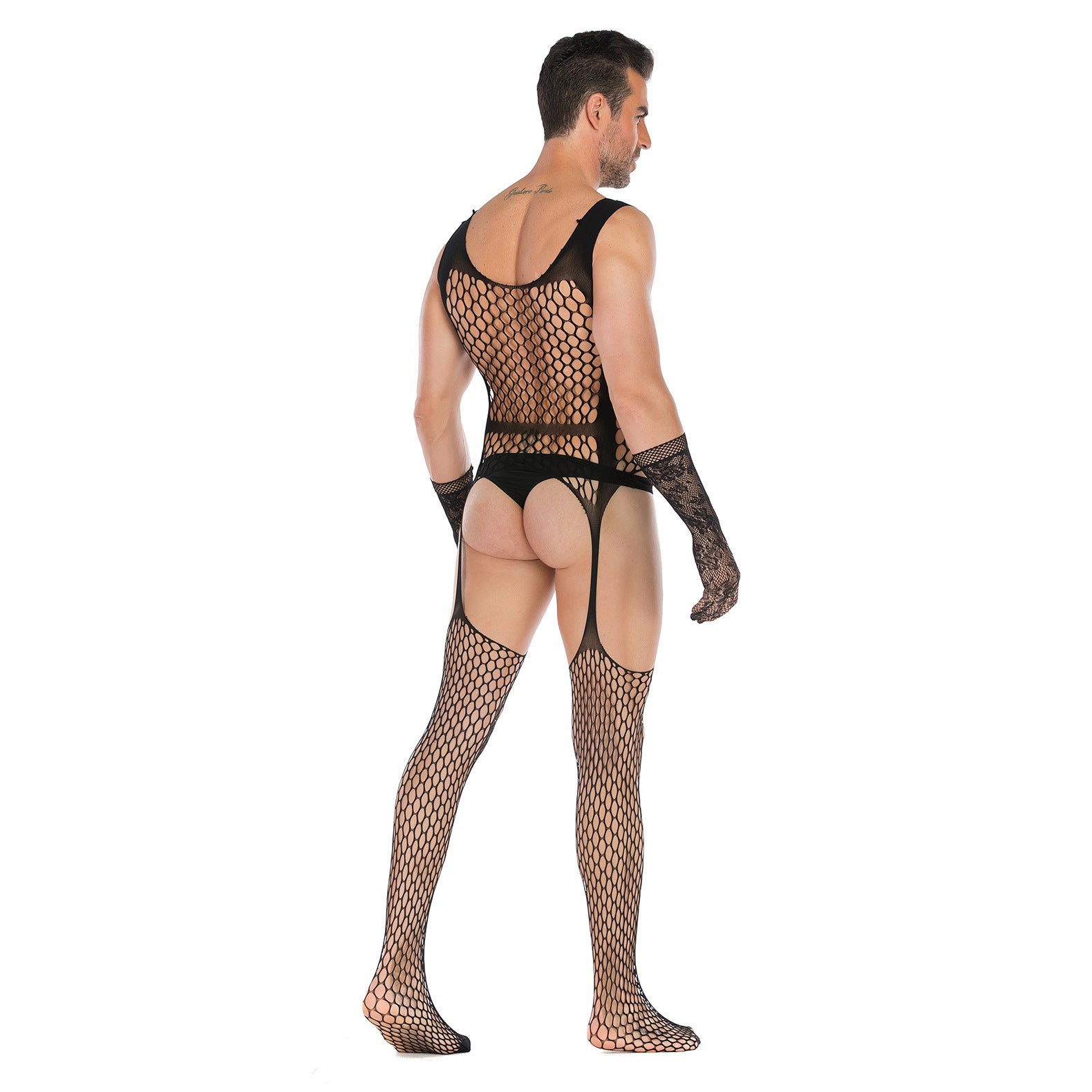 Open-Front Jacquard Pajama Set with Gloves