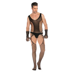 Open-Front Jacquard Pajama Set with Gloves