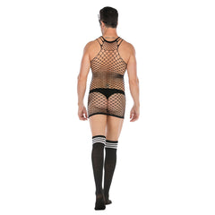 Striped Lace Mask & Nightdress Set