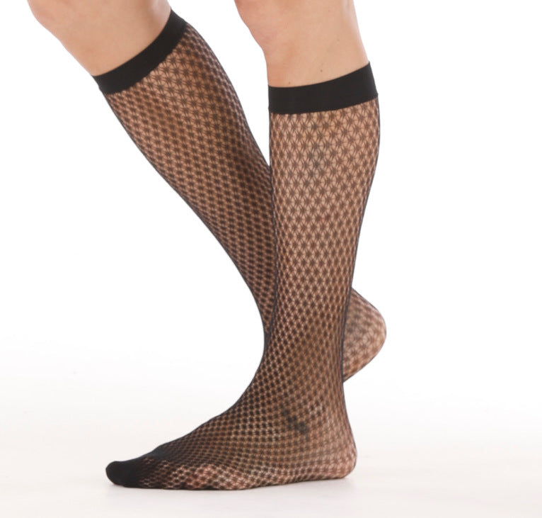 Jacquard Tube Style Hollow Fishnet Bodystocking