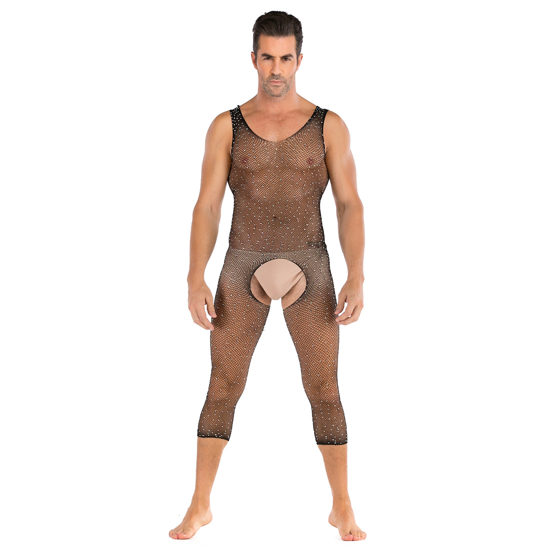 Crystal Vest Open-Front Bodystocking