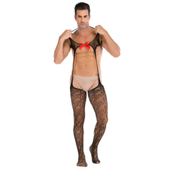 Nightclub Bow Accent High-Slit Mesh Pajamas