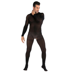 Long-Sleeve Nightclub Open-Front Stockings Set