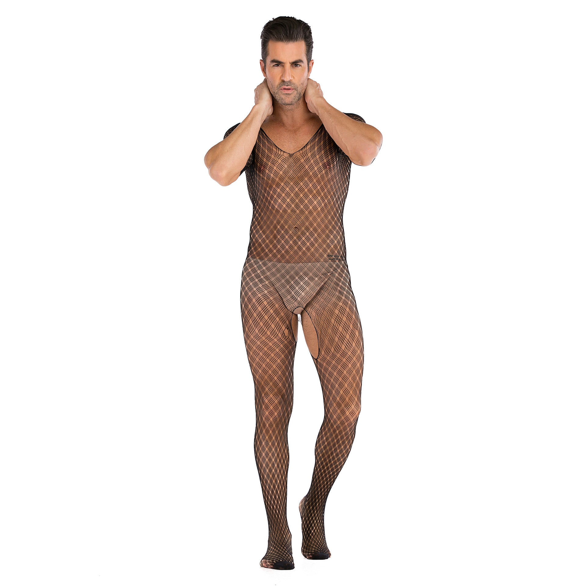Half-Sleeve Keyhole Sheer Pajama Set