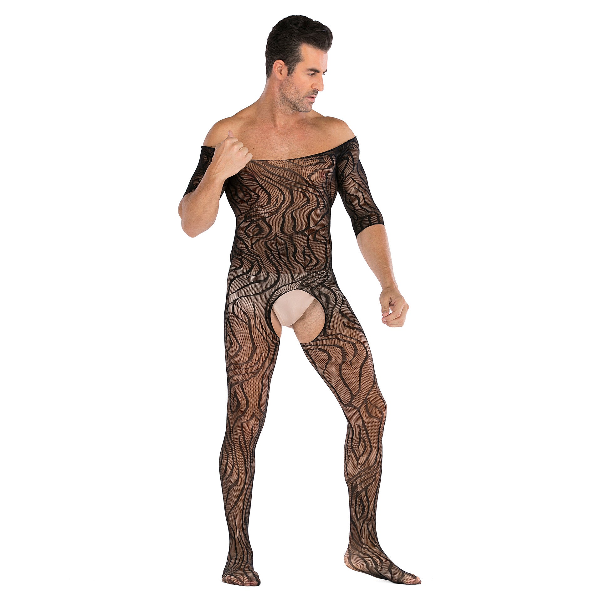 Half-Sleeve Sheer Mesh Pajama Set