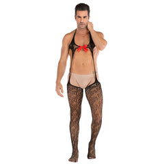 Nightclub Bow Accent High-Slit Mesh Pajamas
