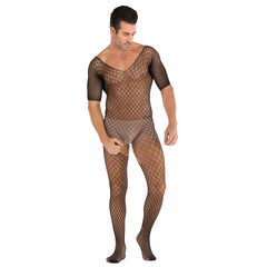 Half-Sleeve Keyhole Sheer Pajama Set