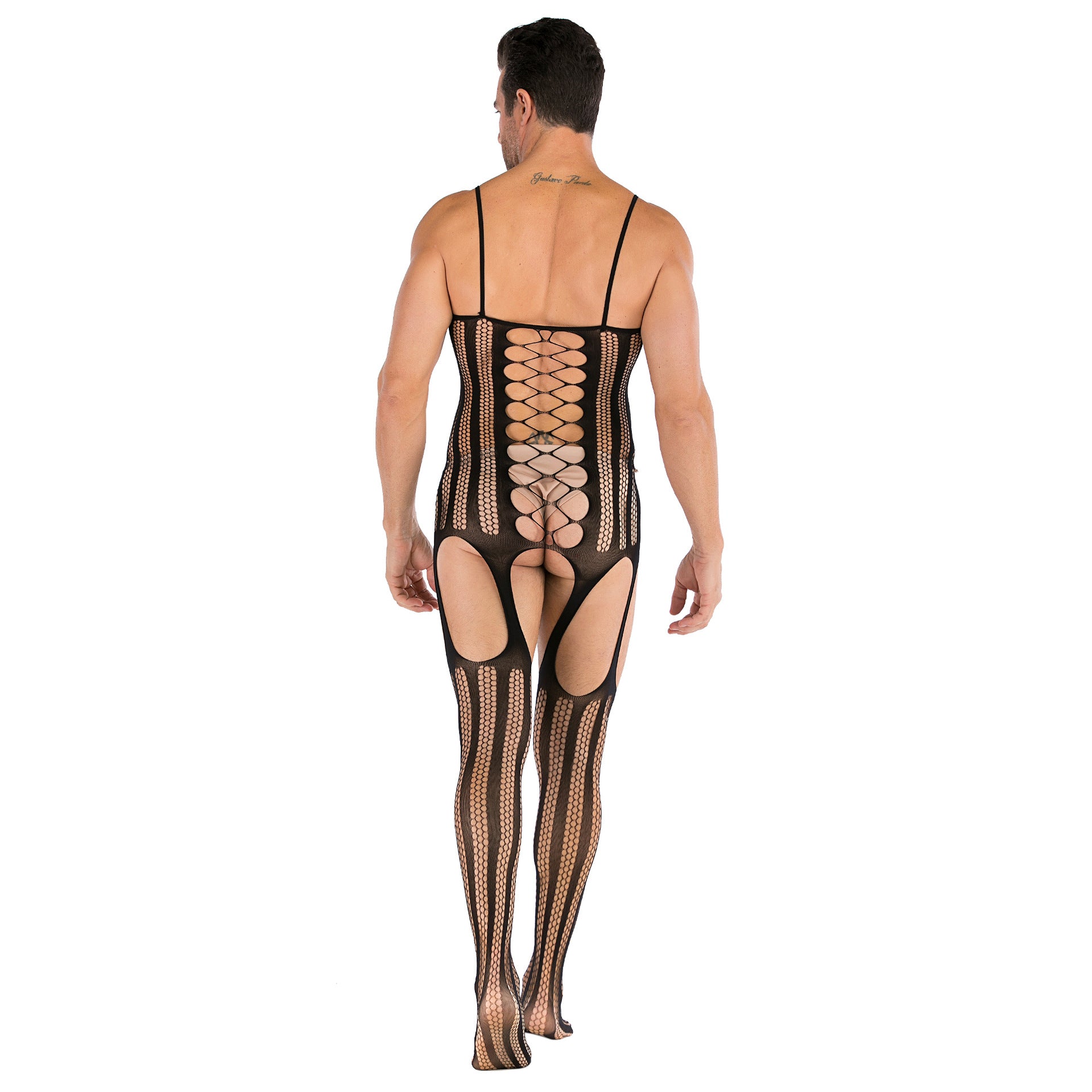 Suspender Top Garter Hollowed Mesh Set