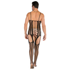 Suspender Top Garter Hollowed Mesh Set