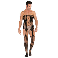Suspender Top Garter Hollowed Mesh Set