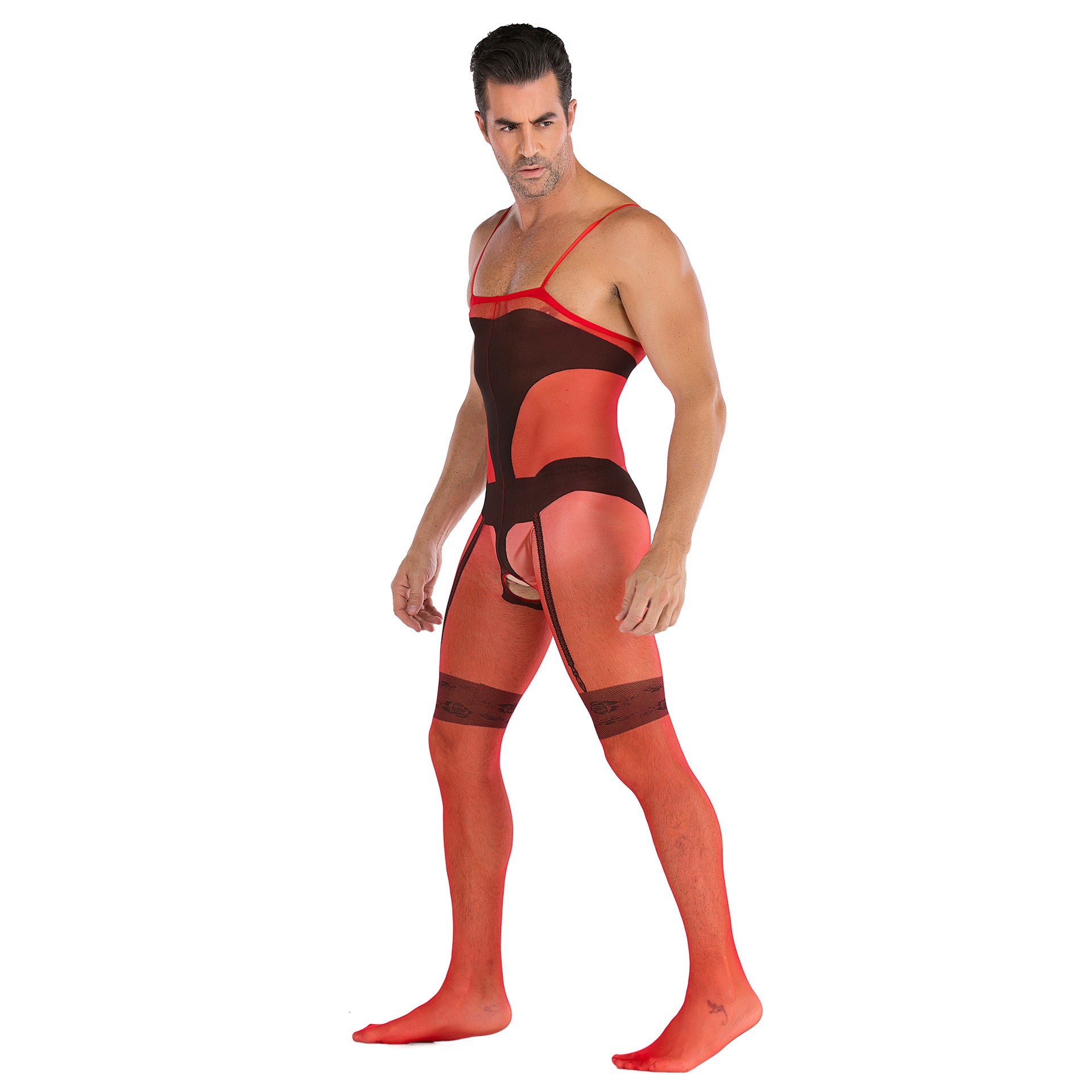 Sleeveless Open Front Full Body Mesh Pajamas Bodystockings