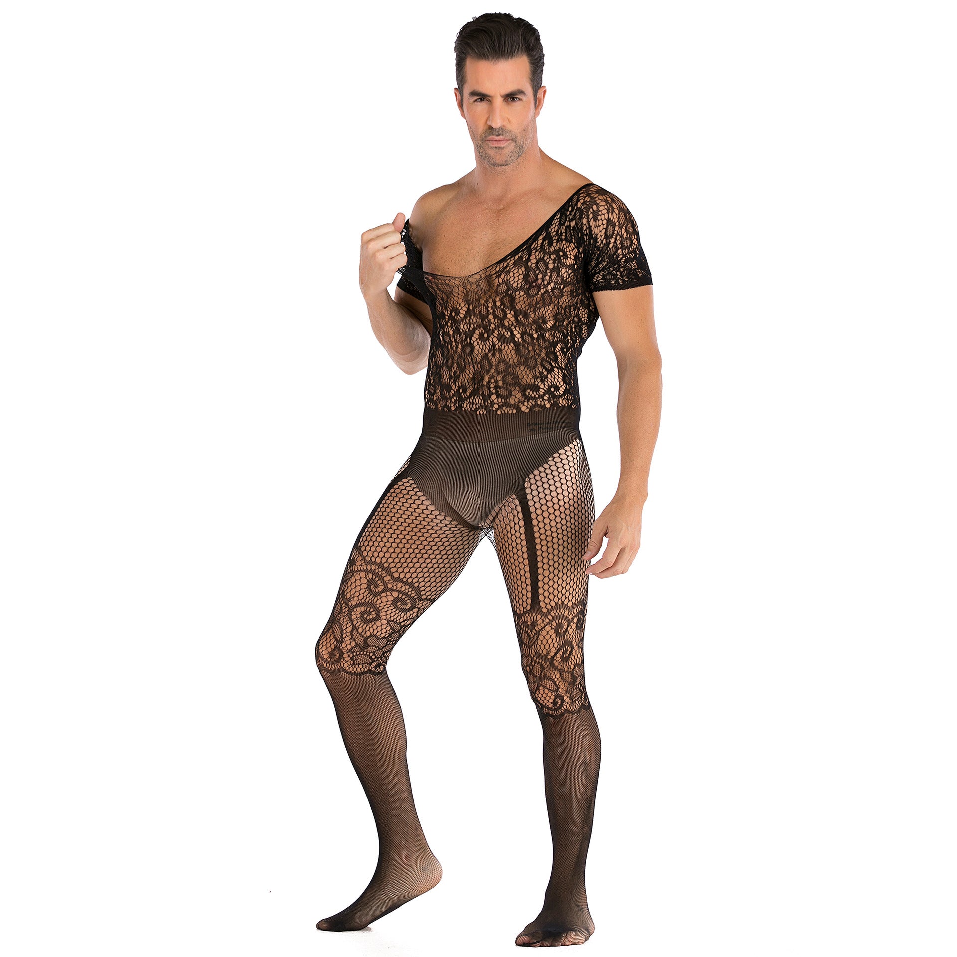 Half-Sleeve Realistic Mesh Underwear Set