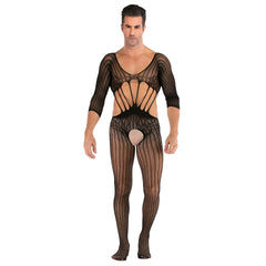 Long-Sleeve High-Neck Mesh Bodystocking
