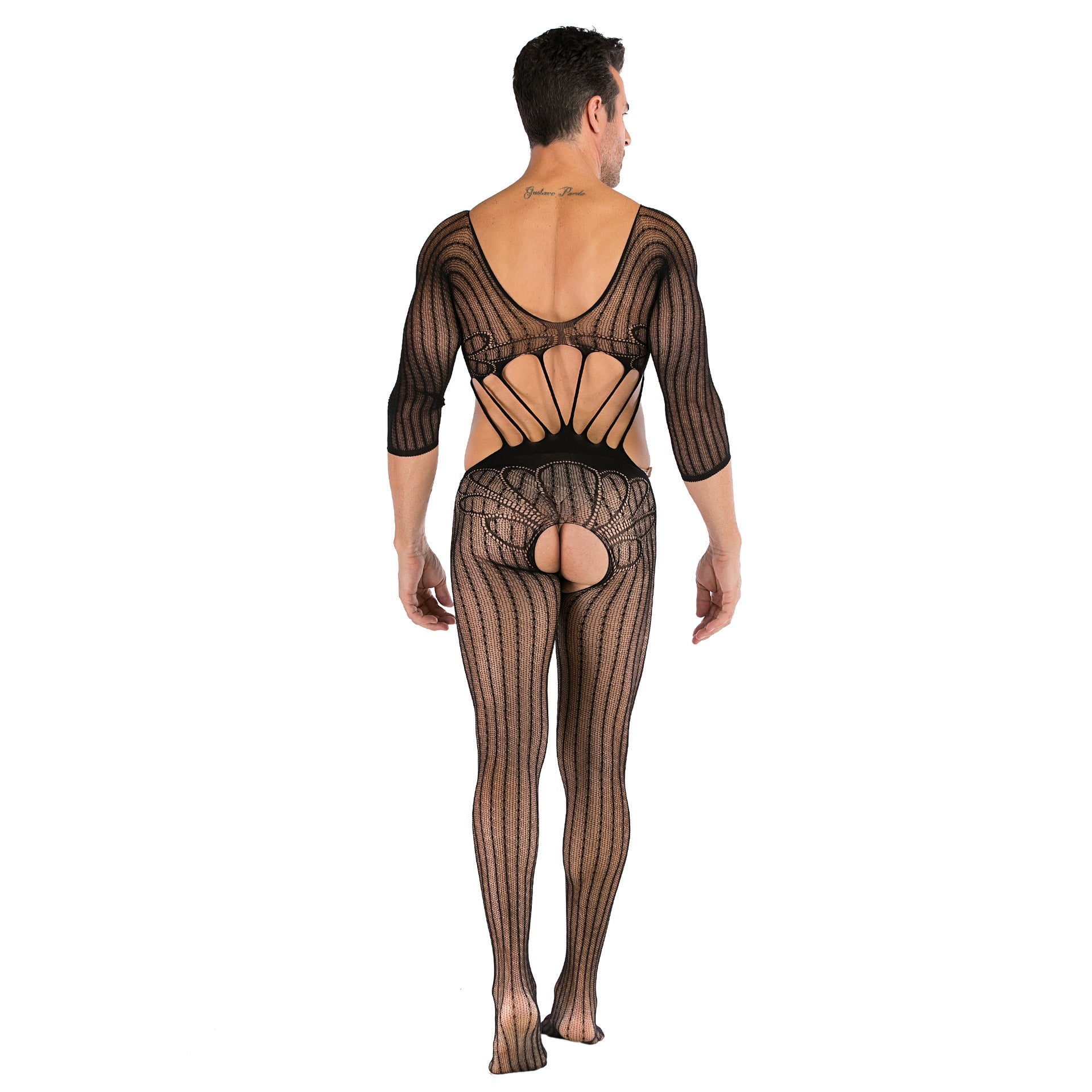 Long-Sleeve High-Neck Mesh Bodystocking