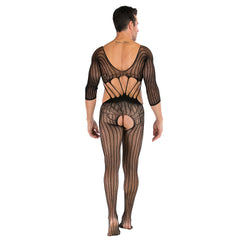 Long-Sleeve High-Neck Mesh Bodystocking