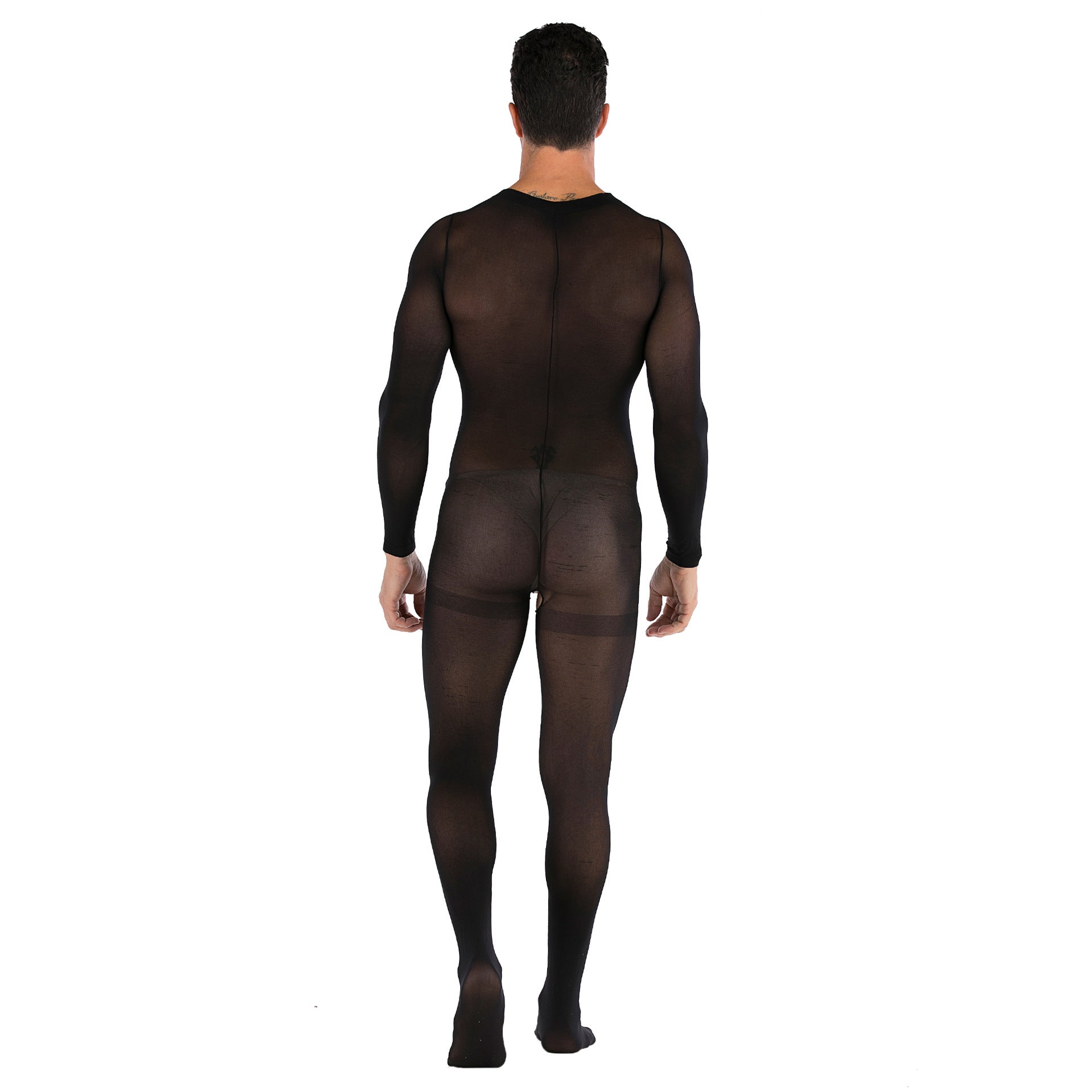 Long-Sleeve Nightclub Open-Front Stockings Set