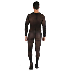 Long-Sleeve Nightclub Open-Front Stockings Set