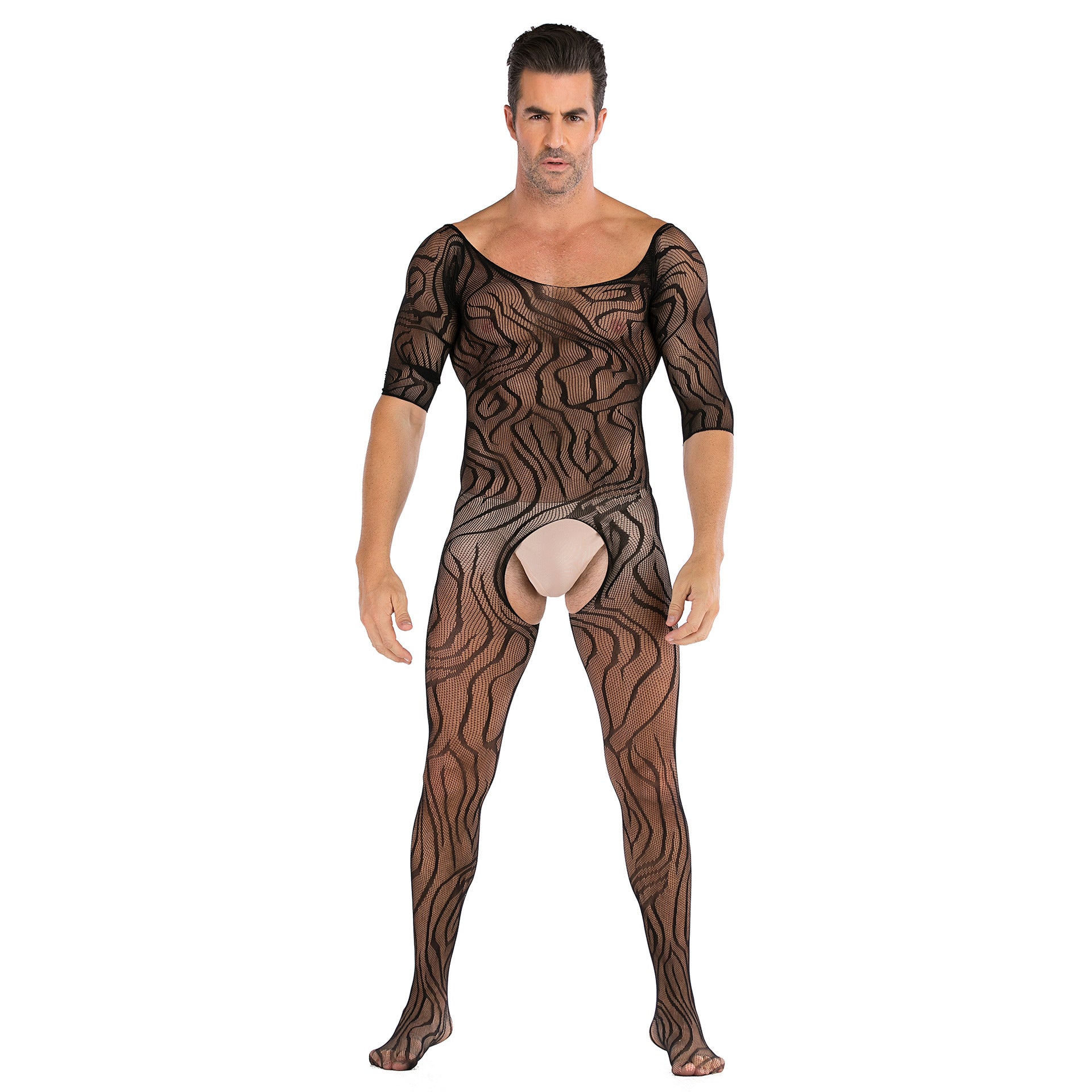 Half-Sleeve Sheer Mesh Pajama Set