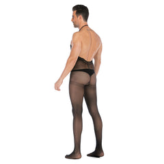 Solid Deep V-Neck Jumpsuit Bodystocking