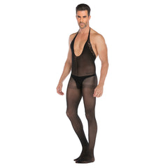 Solid Deep V-Neck Jumpsuit Bodystocking
