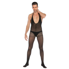 Solid Deep V-Neck Jumpsuit Bodystocking