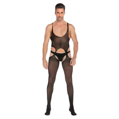 Sleeveless Vest-Style Open-Back Bodystocking