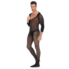 Long-Sleeve Hood See-Through Bodystocking