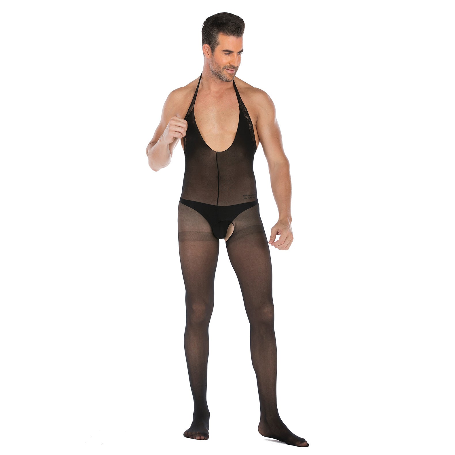 Solid Deep V-Neck Jumpsuit Bodystocking